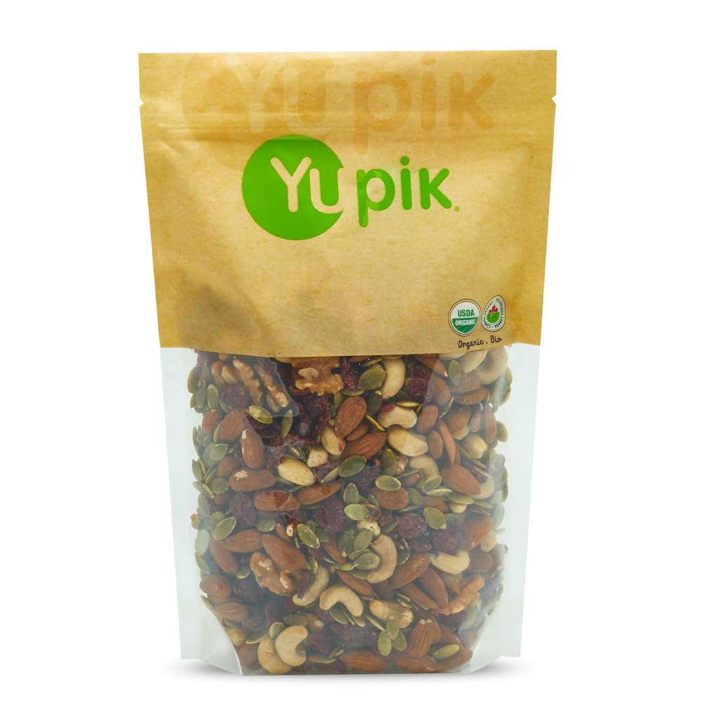 Yupik Organic Protein Boost Trail Mix bag showing a convenient, protein-rich snack on the go