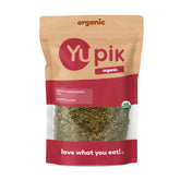 Yupik organic raw pumpkin seeds shelled in a bag, convenient protein source.