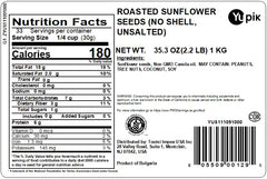 Yupik roasted sunflower seeds unsalted shell-less, great for on-the-go munching
