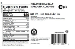 Yupik skinless blanched Marcona almonds close-up, creamy texture