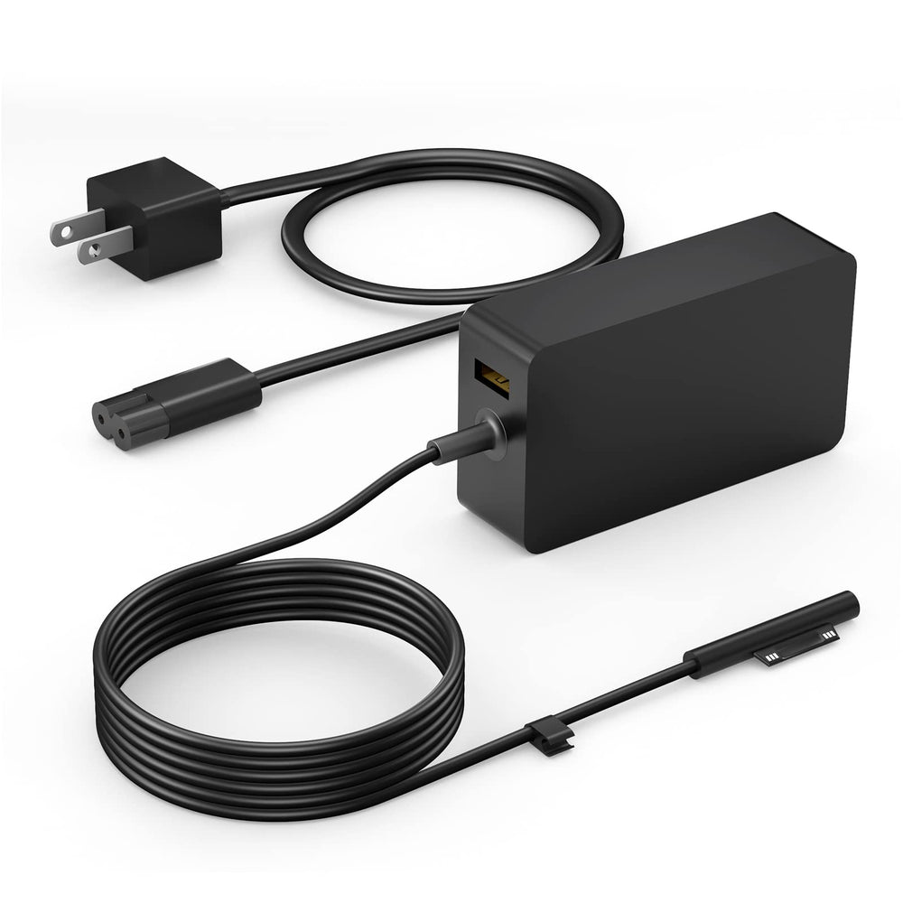 YURCIPWE Surface Pro charger front view with 65W output for fast laptop charging