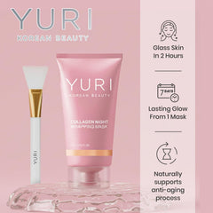 YURI BEAUTY Night Mask brush applying an even layer for full coverage.