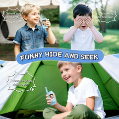 YUSSBCU video walkie talkie blue in-hand use demo suitable for outdoor play.