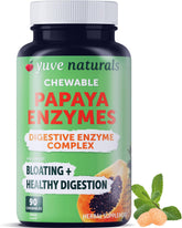 Yuve Naturals papaya enzyme chewables bottle promotes smoother digestion after meals