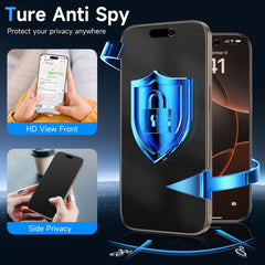 YWXTW fingerprint-resistant surface on iPhone 16 Pro Max privacy screen protector