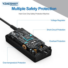 YZAESHAY 65W USB-C charger with universal 100-240V input for worldwide use.