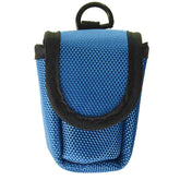 Zacurate fingertip pulse oximeter case front view shows soft blue Velcro protection for travel.