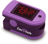Zacurate Pro Series 500DL on finger with rapid SpO2 reading and clear LED display.