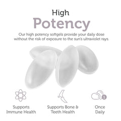 Zahler D3 weekly bottle close-up highlighting easy swallow softgels.