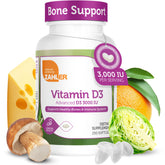 Zahler Vitamin D3 3000IU bottle with potential daily health support