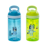 Zak Designs Bluey Atlantic bottle 16oz side view for on-the-go hydration.