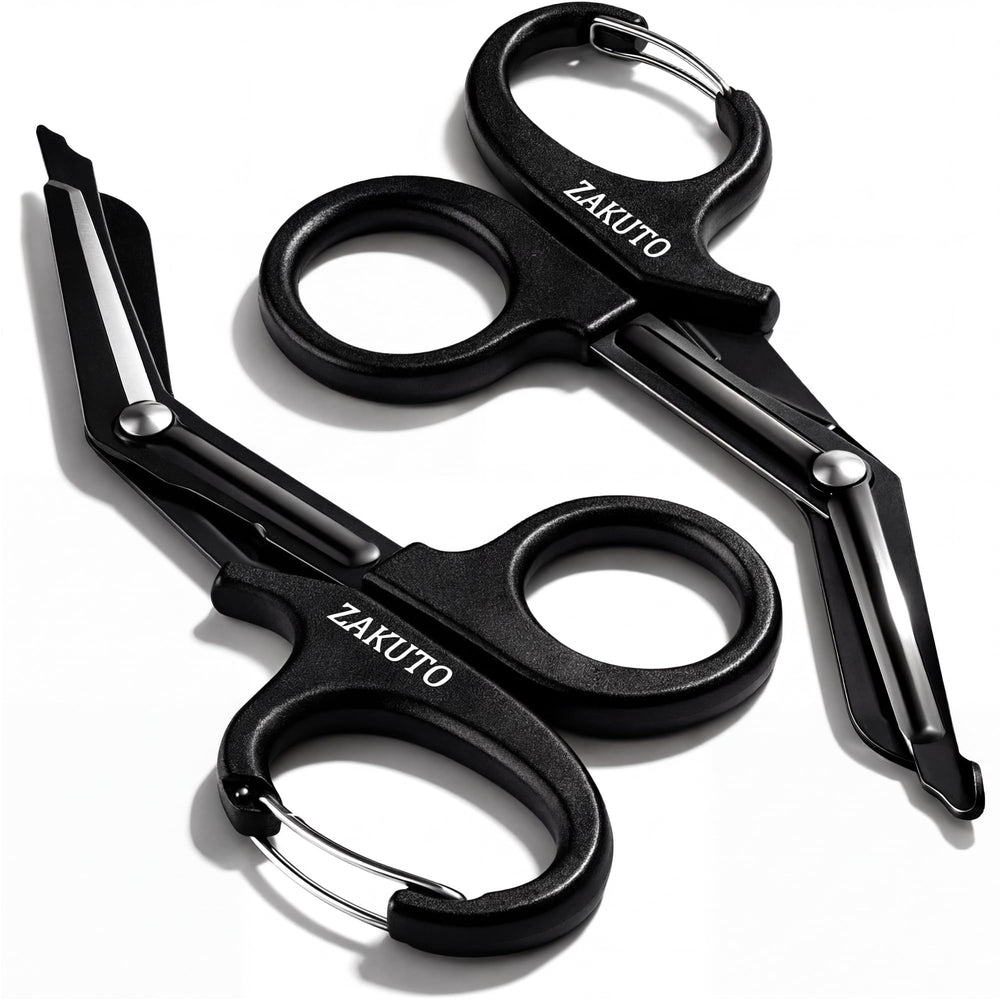 ZAKUTO trauma shears with carabiner clip for fast belt access during emergencies
