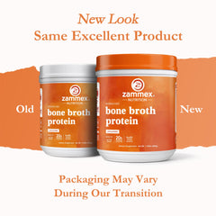 Natural flavor bone broth powder mixing in a mug, dairy-free protein boost