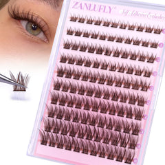 ZANLUFLY brown self-adhesive lashes for a natural day-to-day look without glue.
