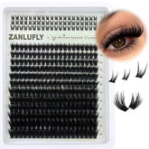 ZANLUFLY Volume Lash Clusters with bottom lashes for dramatic, balanced eyes.