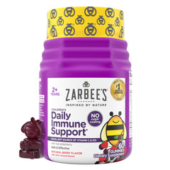 Zarbee's Kids Elderberry Gummies bottle for daily immune support.
