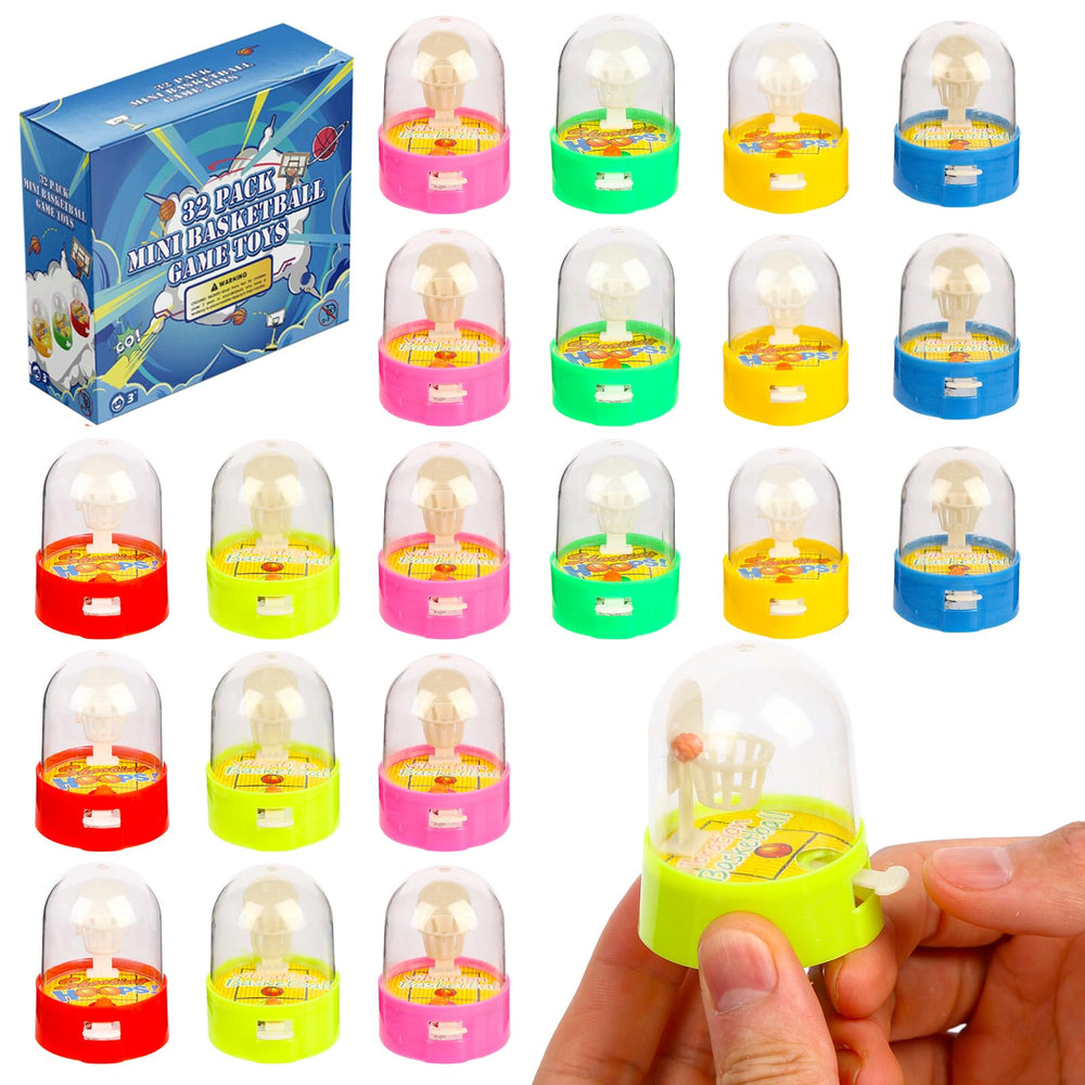 Zasnynua 32-pack mini finger basketball top view showing colorful pieces and compact design