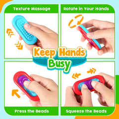 ZaxiDeel gel-filled beads visible through a transparent cover for soothing visual input.