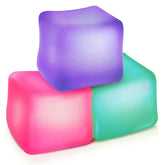 ZaxiDeel stress cube 3-pack purple held in hand for focus and calm.