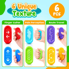 ZaxiDeel textured surface behind beads provides tactile sensory feedback.