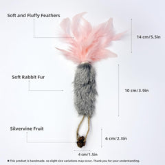 ZAYLUMO carrot toy with feathers detail to spark hunting instincts