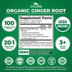 USDA Organic seal on packaging for all-natural vegan capsules from Zazzee.