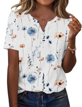 Zeagoo women's floral blouse front view, breathable everyday comfort.