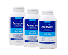 Zeasorb bottle 2.5 oz for daily moisture control after washing.