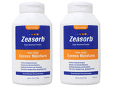 Zeasorb Excess Moisture pack shot shows two 2.5 oz bottles for moisture control.