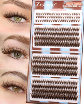 Zegaine brown lash clusters upper view for natural daily enhancement