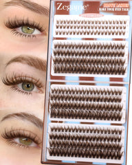 Zegaine brown lash clusters upper view for natural daily enhancement