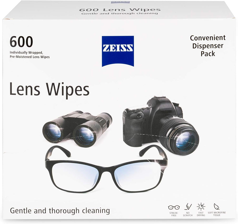 ZEISS pre-moistened lens wipes canister front view for gentle on-the-go cleaning