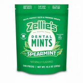 Zellie's 100% xylitol spearmint mints pack-front for on-the-go freshness.
