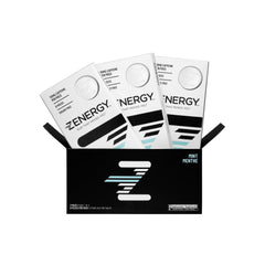 ZENERGY energy gum mint flavor pack for on-the-go energy and zero sugar.