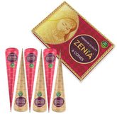 Zenia henna cone application for smooth, even coverage and natural color