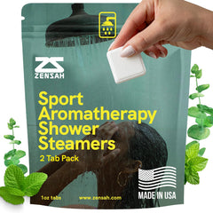 Zensah Sport Shower Steamer eucalyptus closeup for relaxation and mindful recovery