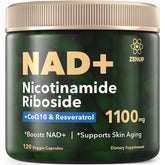 ZenUP NAD+ bottle-front shows premium NR formula for daily vitality