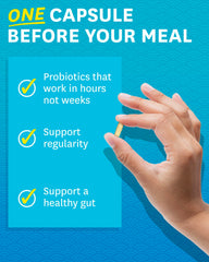 Zenwise Health Digestive Enzymes capsules image highlighting fast-acting enzymes for meal relief