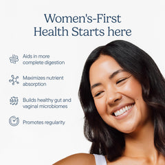 Zenwise Health probiotic bottle label emphasizing women's digestive and vaginal health