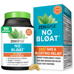 Zenwise No Bloat bottle cap close-up for easy after-meal capsule intake.