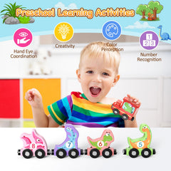 Zeoddler dinosaur train car-1 helps develop hand-eye coordination with magnetic connections