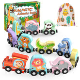 Zeoddler magnetic wooden train engine for creative play and motor skill development.