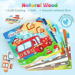 Zeoddler wooden puzzle train sturdy pieces for durable play sessions