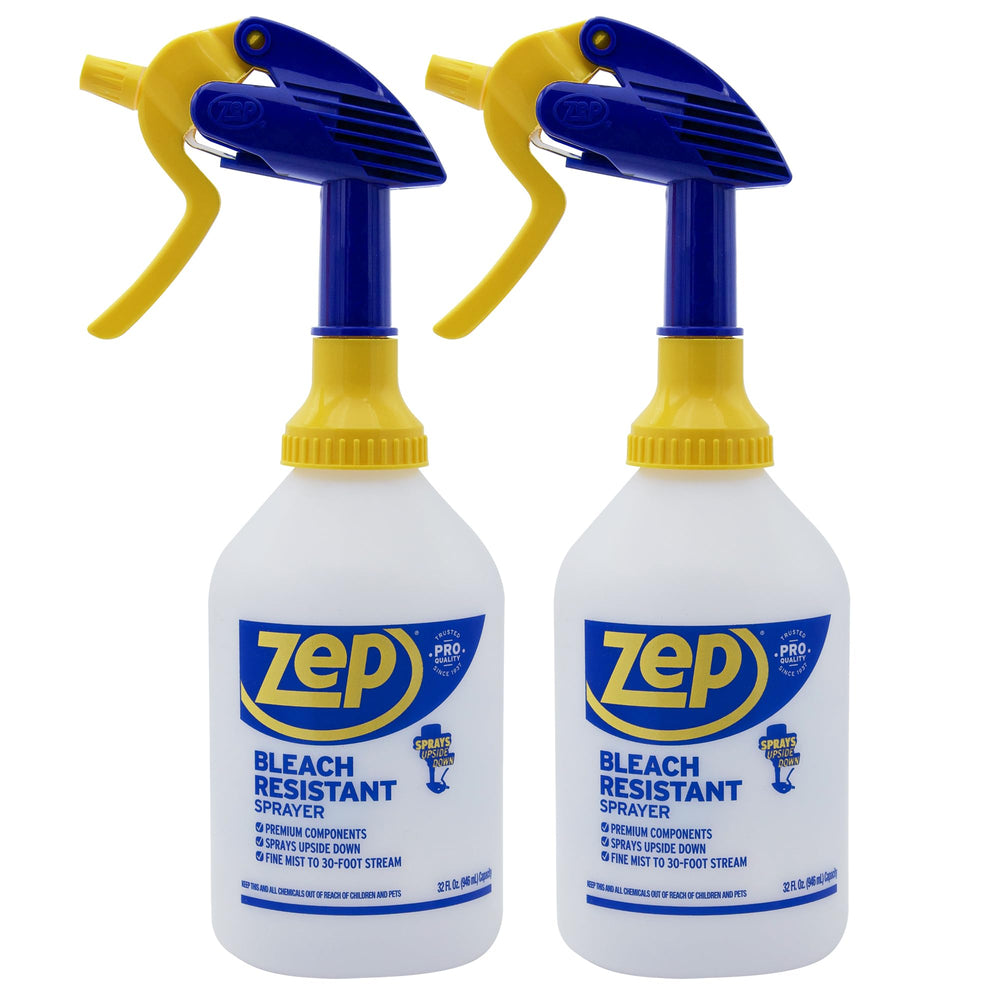 Zep bleach-resistant sprayer bottle designed for upside-down use in tough spots