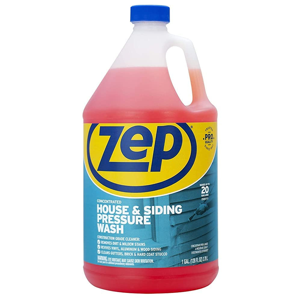 Zep House/Siding Wash bottle showing concentrated formula for exterior cleaning