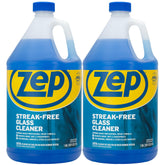 Zep Streak-Free Glass Cleaner bottle with bulk 2-pack packaging for easy refills