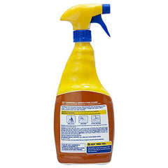 Zep ZUHLF32 cleaner on a wooden floor showing application.