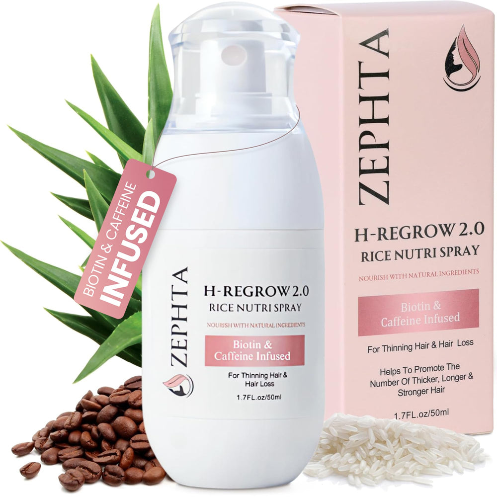 Zephta H-Regrow bottle front view showing thinning hair support claim