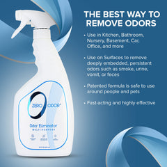 Zero Odor air spray used in a kitchen to reduce lingering smells.