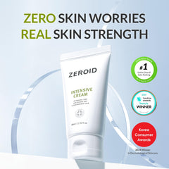 ZEROID Intensive Cream spread on hand showing quick absorption